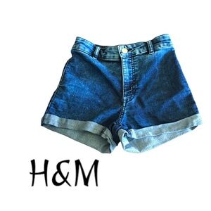 H&M Blue Jean Shorts High-Waisted Casual